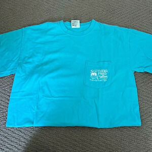 Southern fried cotton tshirt teal blue size medium